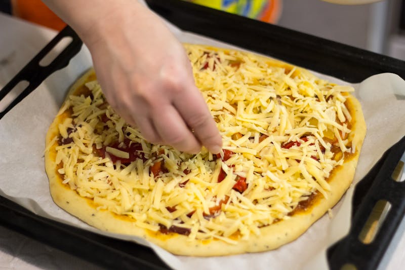 Mac Attack Pizza with macaroni and cheese topping