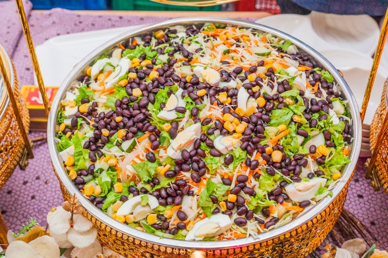 Southwest Fiesta Salad with black beans, corn, and avocado